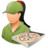 Occupations Pizza Deliveryman Female Light Icon